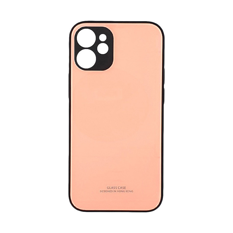 Tempered Glass Case Back Cover (iPhone 12 Mini) pink