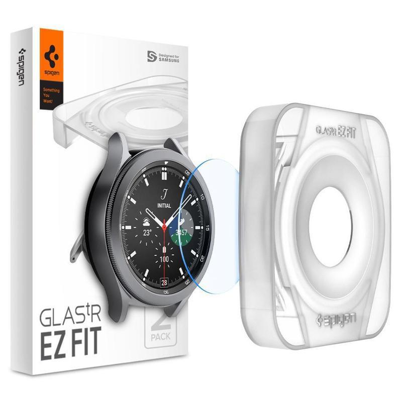 Spigen® GLAS.tR™ Ez Fit (x2Pack) Tempered Glass (Samsung Galaxy Watch 4) (Classic 42mm)