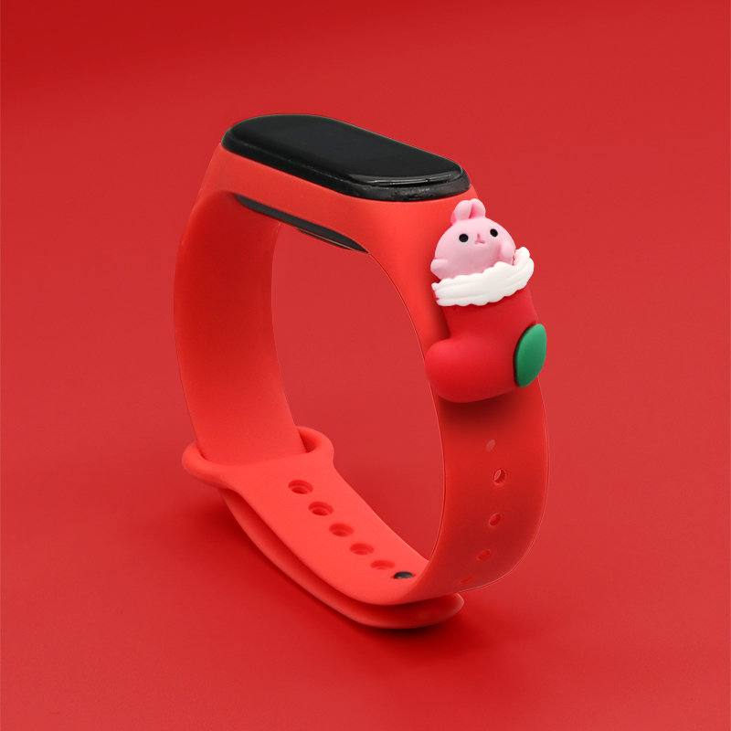 Christmas Strap Λουράκι Σιλικόνης (Xiaomi Mi Band 5 / 6) red-santa 1