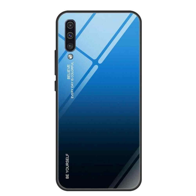 Tempered Glass Case Back Cover (Huawei P Smart 2019) black-blue