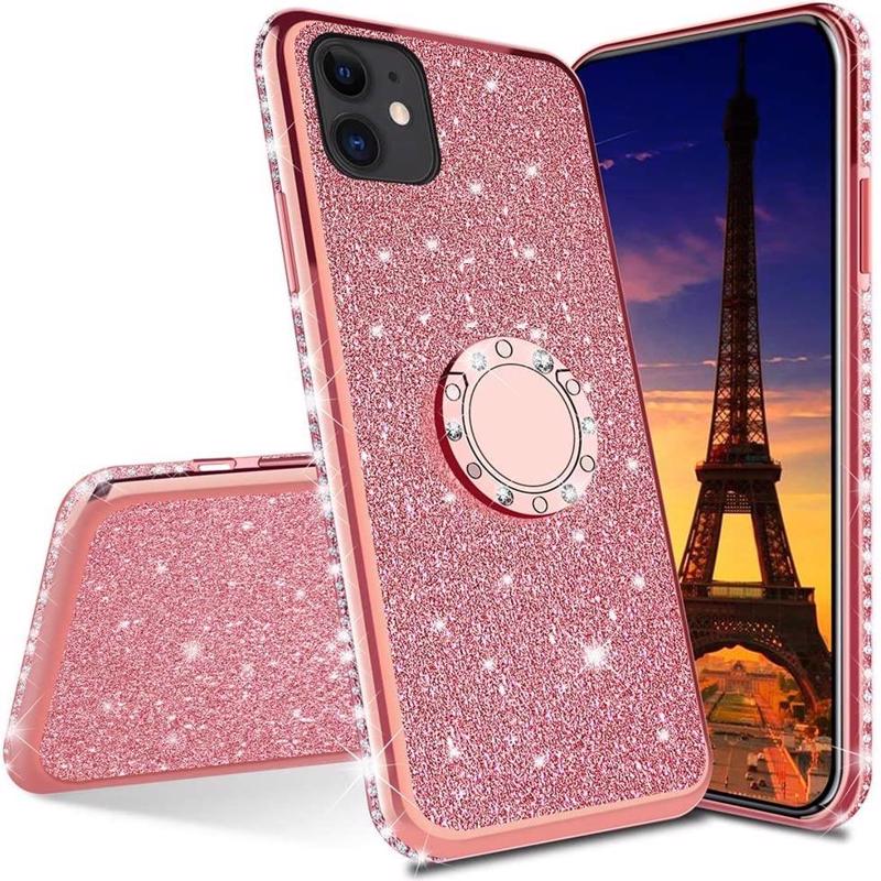 Diamond Ring Case Back Cover (iPhone 12 / 12 Pro) pink