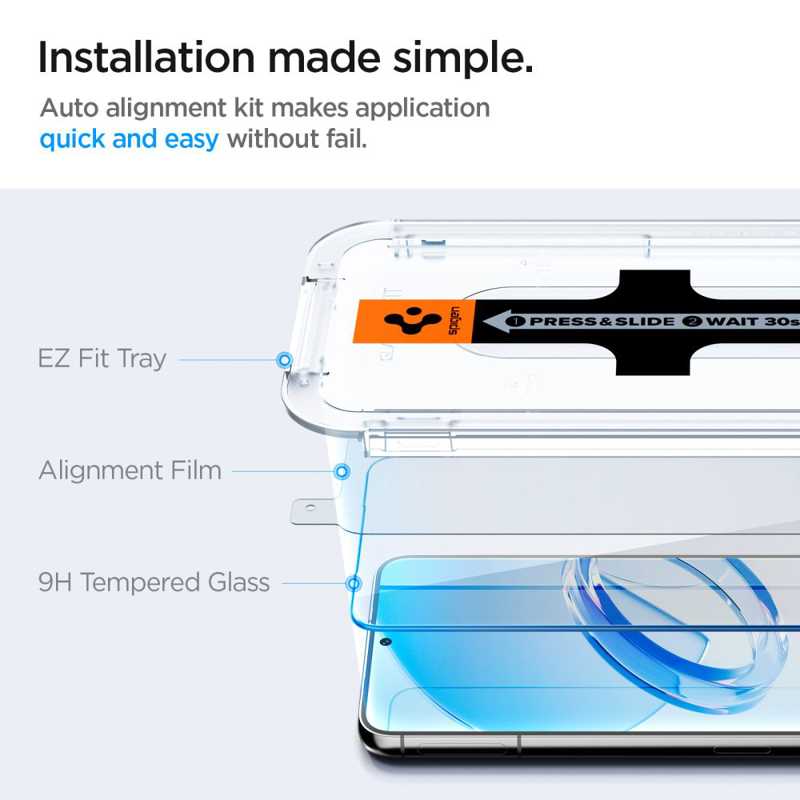 Spigen® GLAS.tR™ Ez Fit (x2Pack) Tempered Glass (Samsung Galaxy S23) clear