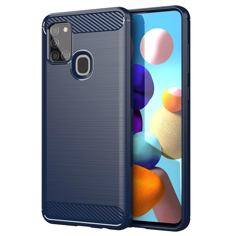 Carbon Case Back Cover (Samsung Galaxy A21S) blue
