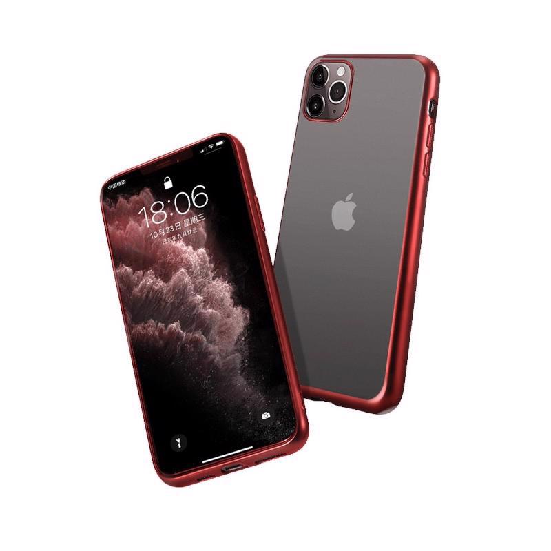Clear Matt Electro Case Back Cover (iPhone 12 Mini) red