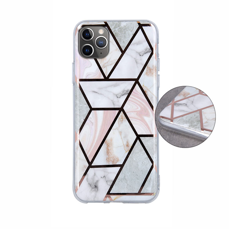 Geometric Marmur Case Back Cover (iPhone 12 Pro Max) pink