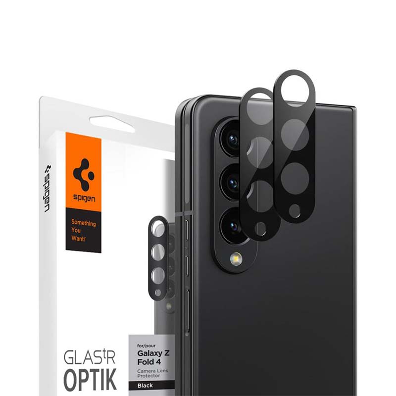 Spigen® GLAS.tR™ (x2Pack) Optik Camera Lens (Samsung Galaxy Z Fold 4) black