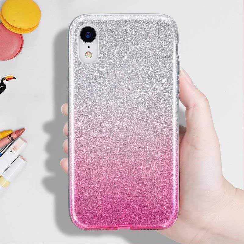 Glitter Shine Case Back Cover (Samsung Galaxy A22 4G) silver-pink