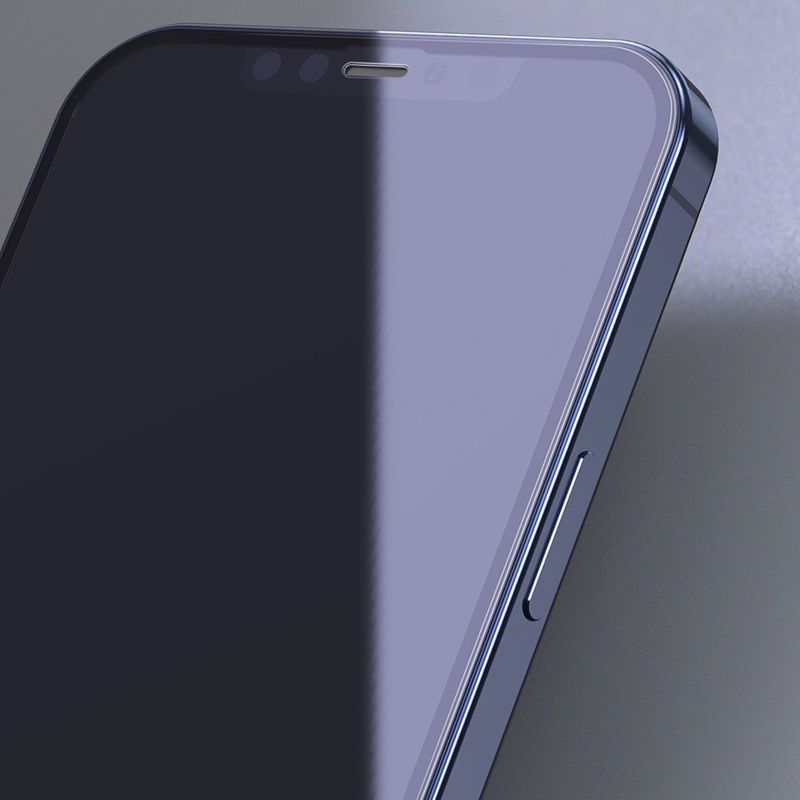 Baseus 2x 0.3mm Anti-Blue HD Black Frame Full Cover Glass (iPhone 12 / 12 Pro) black (KB01)