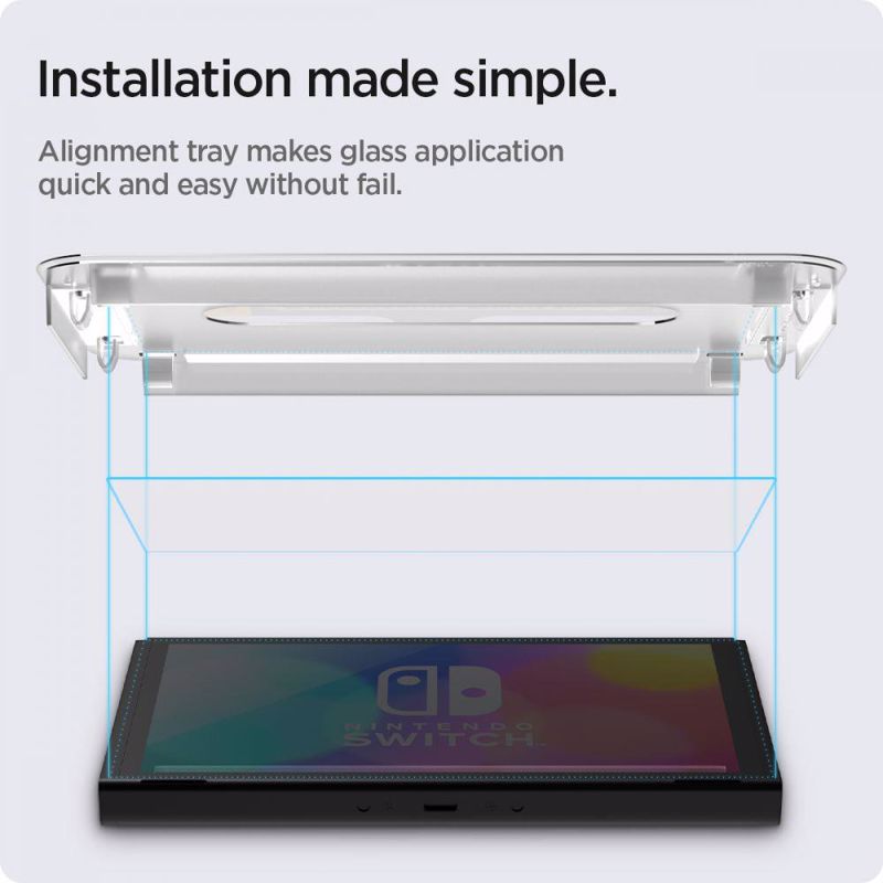 Spigen® GLAS.tR™ Ez Fit (x2Pack) Tempered Glass (Nintendo Switch OLED)