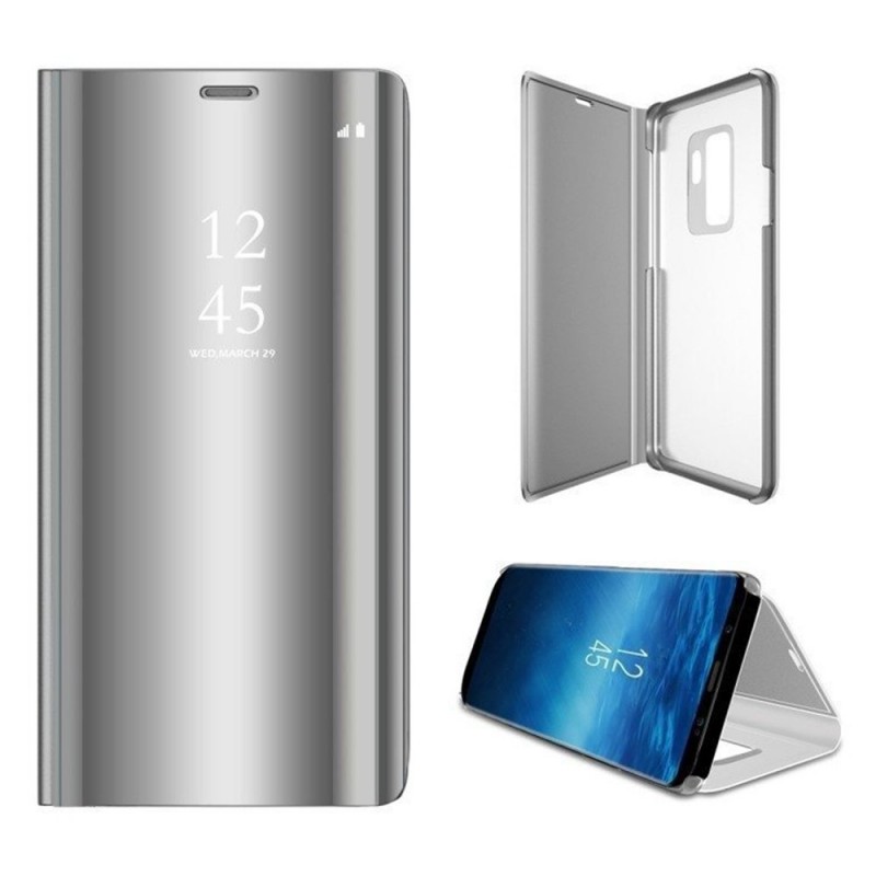 Clear View Case Book Cover (Huawei Y6 2019) silver