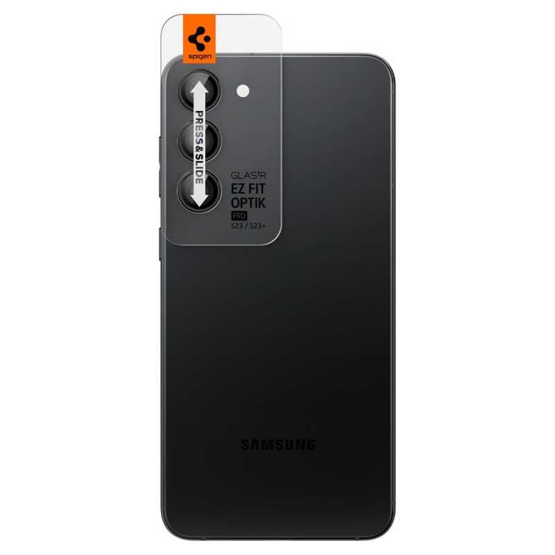 Spigen® Optik.Tr ”Ez Fit” Camera Protector 2-Pack (Samsung Galaxy S23 / S23 Plus / 24) black