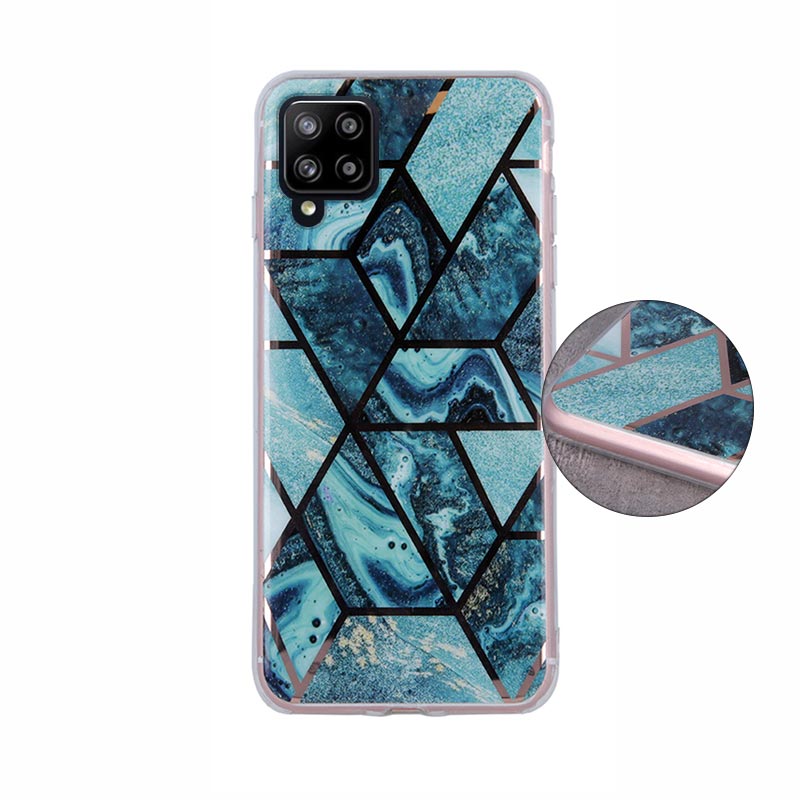 Geometric Marmur Case Back Cover (Samsung Galaxy A22 4G) dark-blue