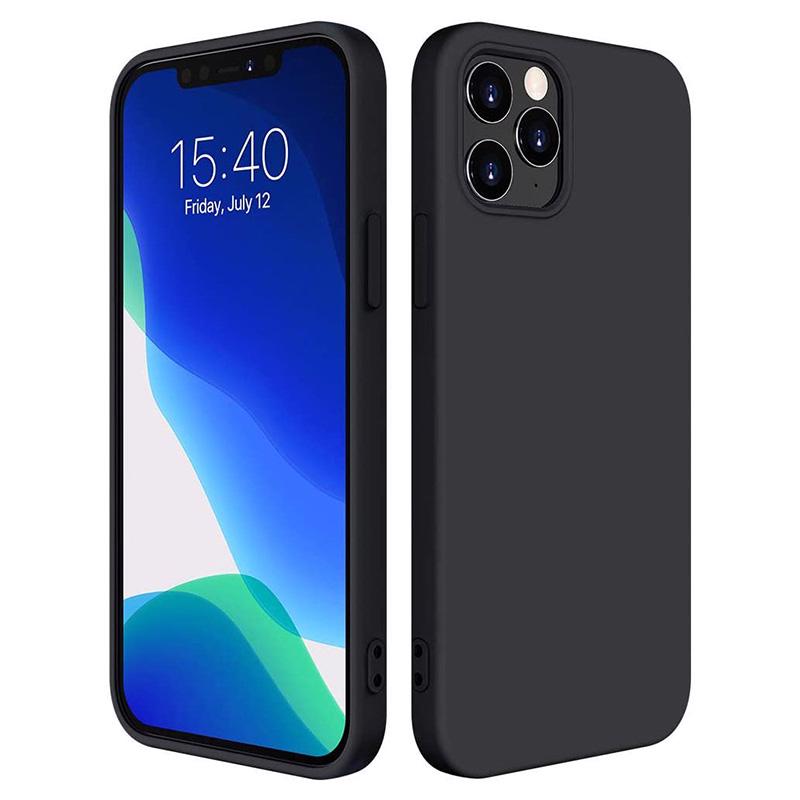 Silicone Soft Case Back Cover (iPhone 12 Pro Max) black