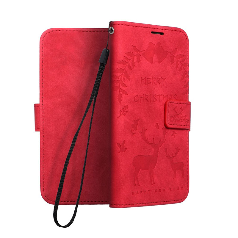 Christmas Mezzo Book Cover (Xiaomi Redmi Note 10 Pro) reindeers-red