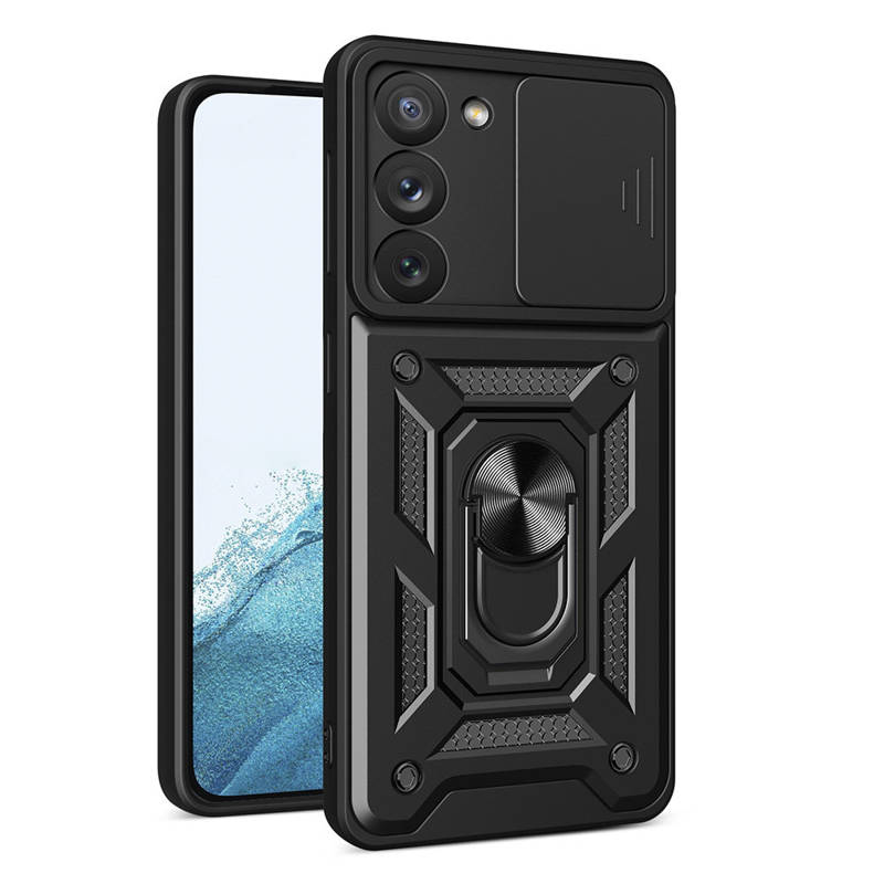 Slide Camera Armor Back Cover Case (Samsung Galaxy S23) black