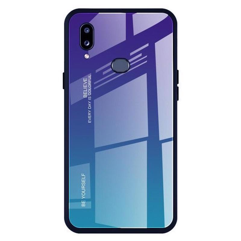 Tempered Glass Case Back Cover (Samsung Galaxy A20e) green-purple