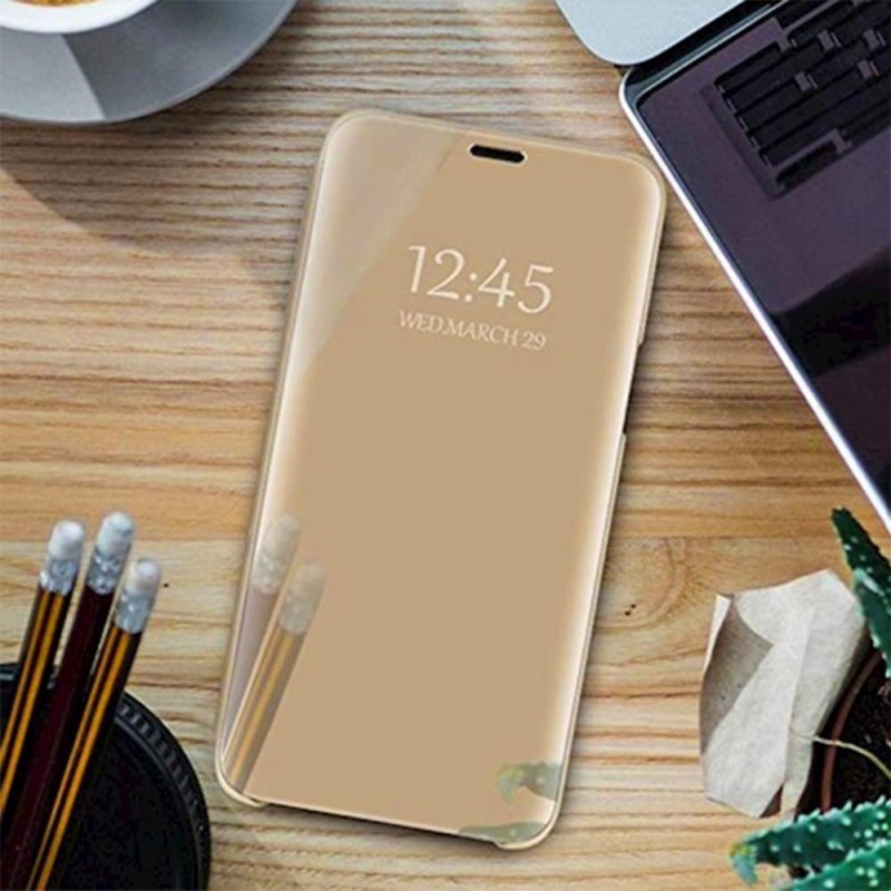 Clear View Case Book Cover (Samsung Galaxy A71) gold