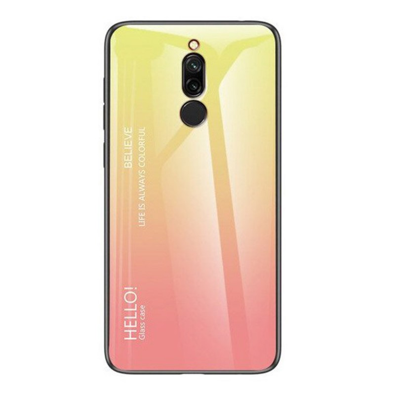 Tempered Glass Case Back Cover (Xiaomi Redmi 8) yellow-pink