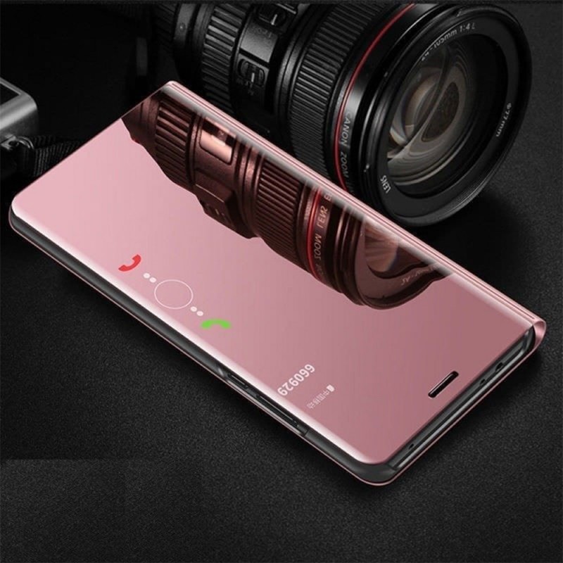 Clear View Case Book Cover (Huawei P40 Lite E) rose gold