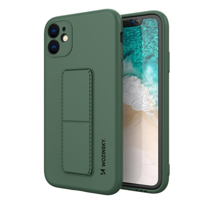 Wozinsky Kickstand Flexible Back Cover Case (iPhone 11) dark-green