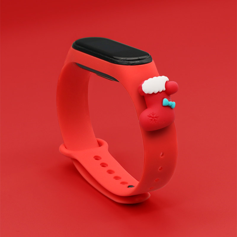 Christmas Strap Λουράκι Σιλικόνης (Xiaomi Mi Band 5 / 6) red-sock