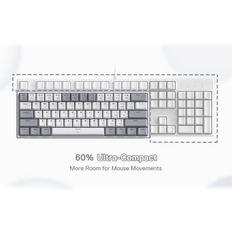 Redragon μηχανικό πληκτρολόγιο 60% K617 Fizz RGB (white/grey)*