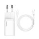 Baseus Super Si 1C Wall Charger Type-C 20W PD + Type-C / Lightning Cable 1m (TZCCSUP-B02) white