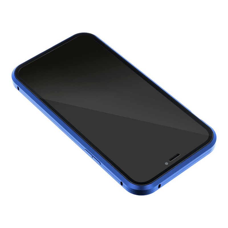 Magnetic 360 Case Front and Back Glass (iPhone 12 Mini) blue