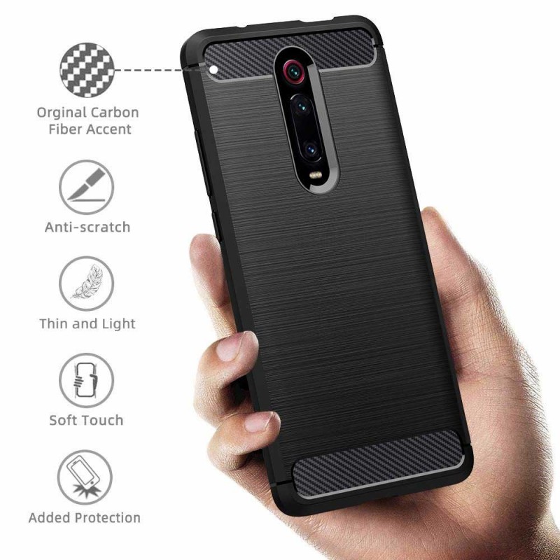 Carbon Case Back Cover (Samsung Galaxy J4 Plus 2018) black