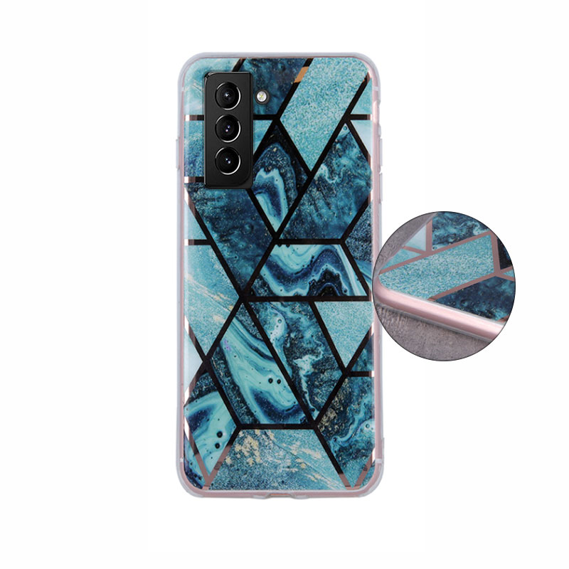 Geometric Marmur Case Back Cover (Samsung Galaxy S22) dark-blue