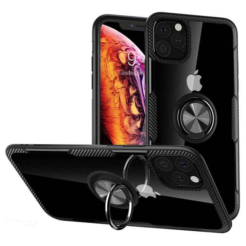 Carbon Ring Case Back Cover (iPhone 12 / 12 Pro) black