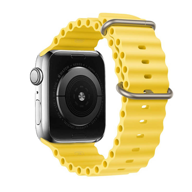 Silicone Smart Loop Λουράκι (Apple Watch All Models) (42/44/45/49mm) design 1 (yellow)
