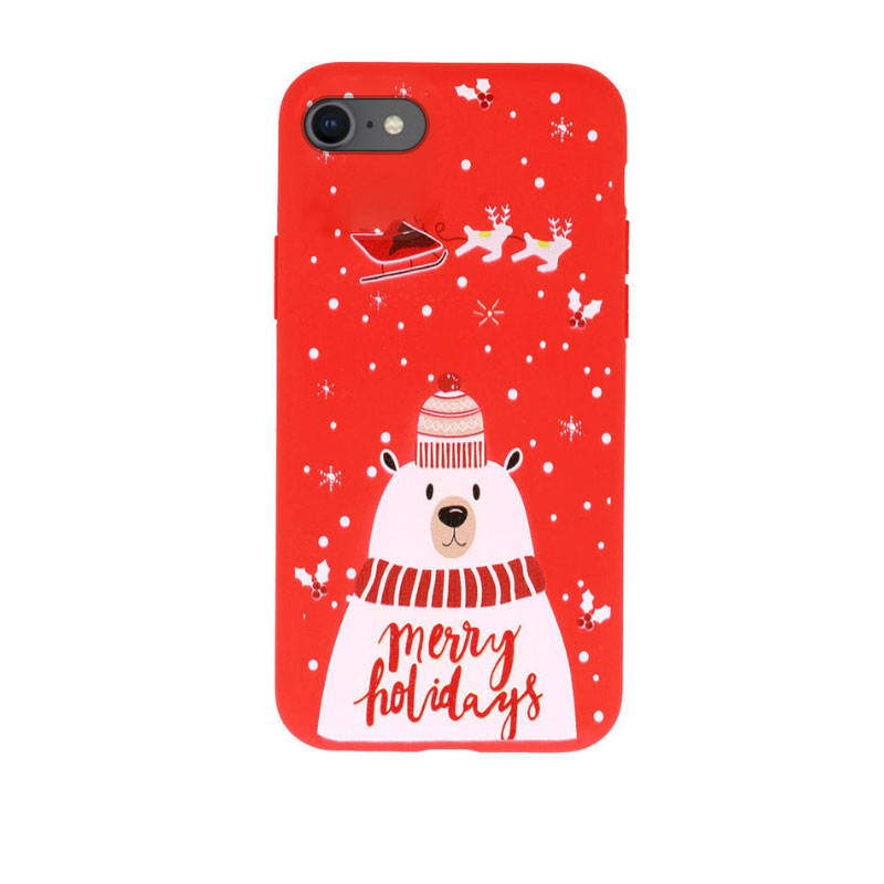 Christmas Back Cover Case (iPhone SE 2 / 8 / 7) design 5 red