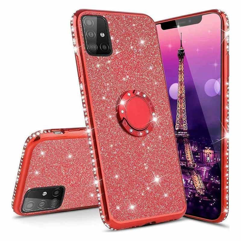 Diamond Ring Case Back Cover (Samsung Galaxy A41) red