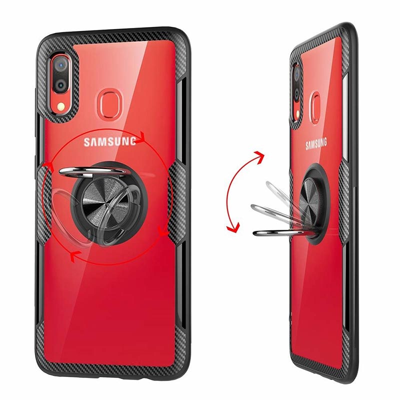 Carbon Ring Case Back Cover (Samsung Galaxy A10) black
