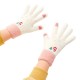 Women's Snowman Χειμερινά Braided Πλεκτά Γάντια Touch (white-pink)