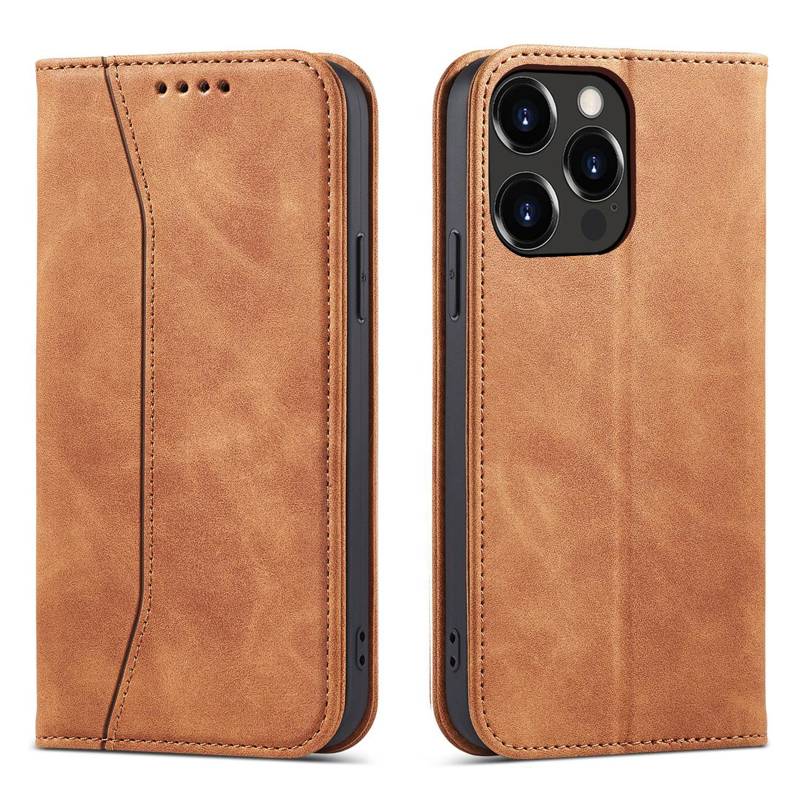 Magnet Fancy Wallet Case (iPhone 13 Pro Max) brown
