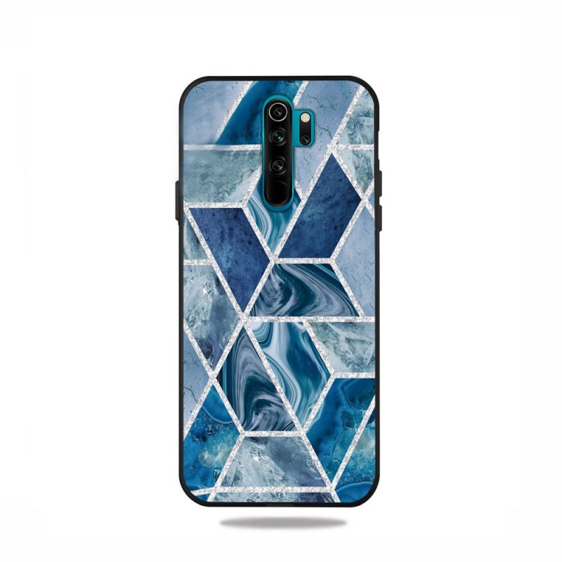 Geometric Rugged Slim Back Cover Case (Xiaomi Redmi 9A / AT) blue