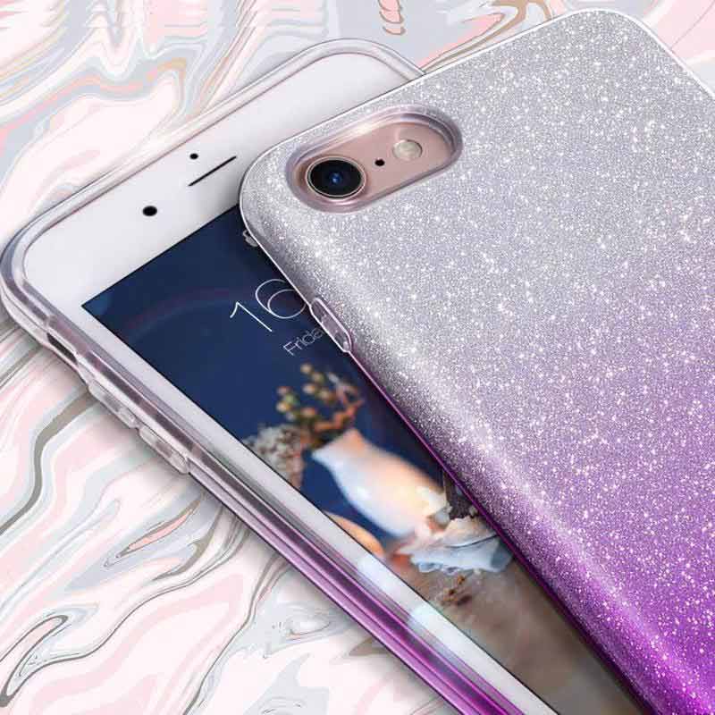 Glitter Shine Case Back Cover (Samsung Galaxy A22 4G) silver-purple