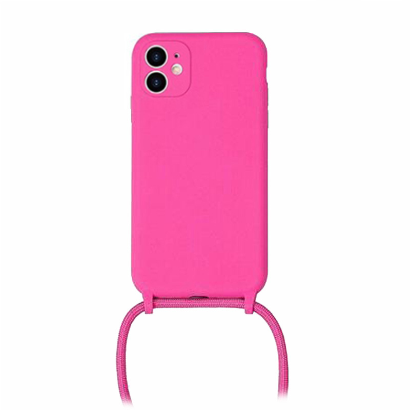 Colored Silicone Cord Case με Κορδόνι Back Cover (iPhone 11 Pro) pink