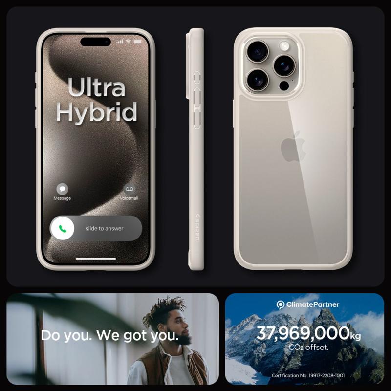 Spigen® Ultra Hybrid™ ACS07209 Case (iPhone 15 Pro Max) natural titanium