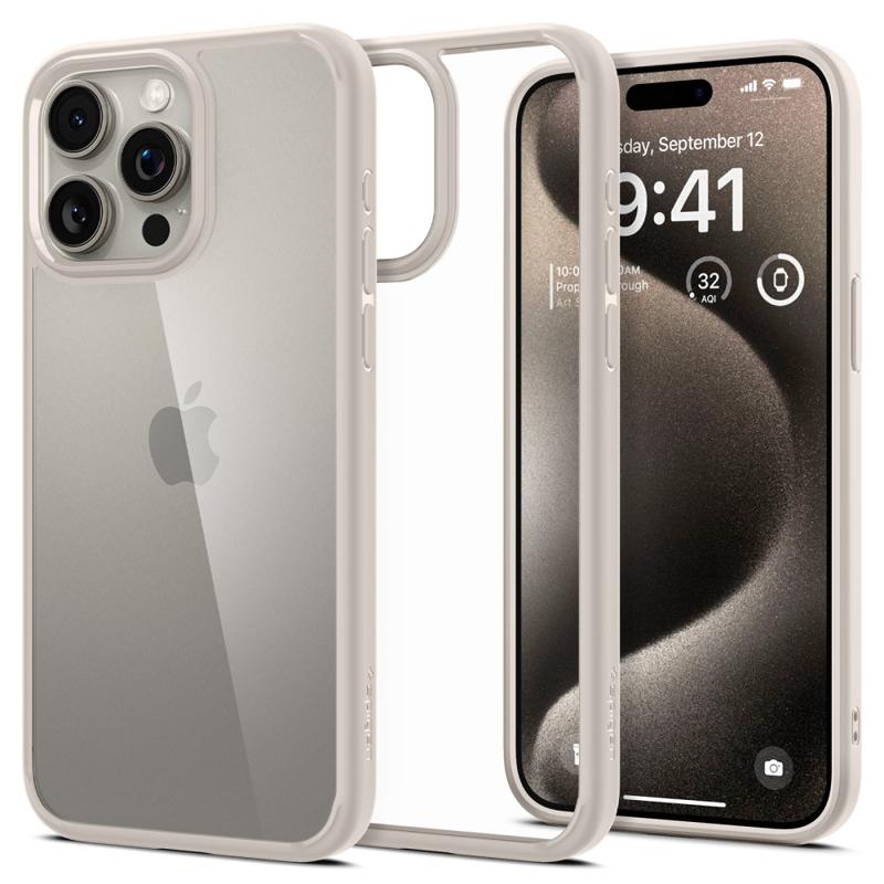 Spigen® Ultra Hybrid™ ACS07209 Case (iPhone 15 Pro Max) natural titanium