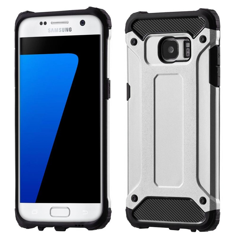 Hybrid Armor Case Rugged Cover (Samsung Galaxy S9) silver