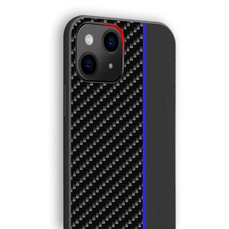 Carbon Leather TPU Case Back Cover (Xiaomi Redmi Note 10 Pro) black-blue