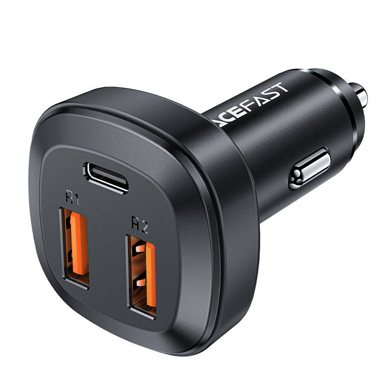 Acefast Car Charger 66W 2x USB / Type-C (PPS, PD, QC4.0, AFC, FCP, SCP) black (B9)