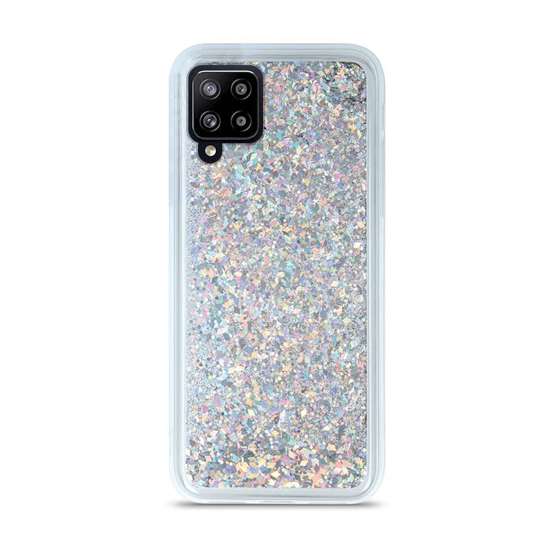 Liquid Crystal Glitter Armor Back Cover (Samsung Galaxy A42 5G) silver