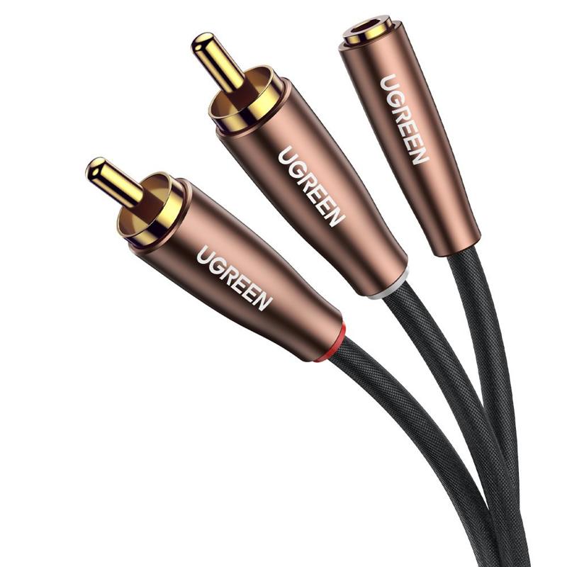Ugreen Audio Cable 3.5mm Mini Jack (female) / 2xRCA (male) 1m (AV198 50130) brown