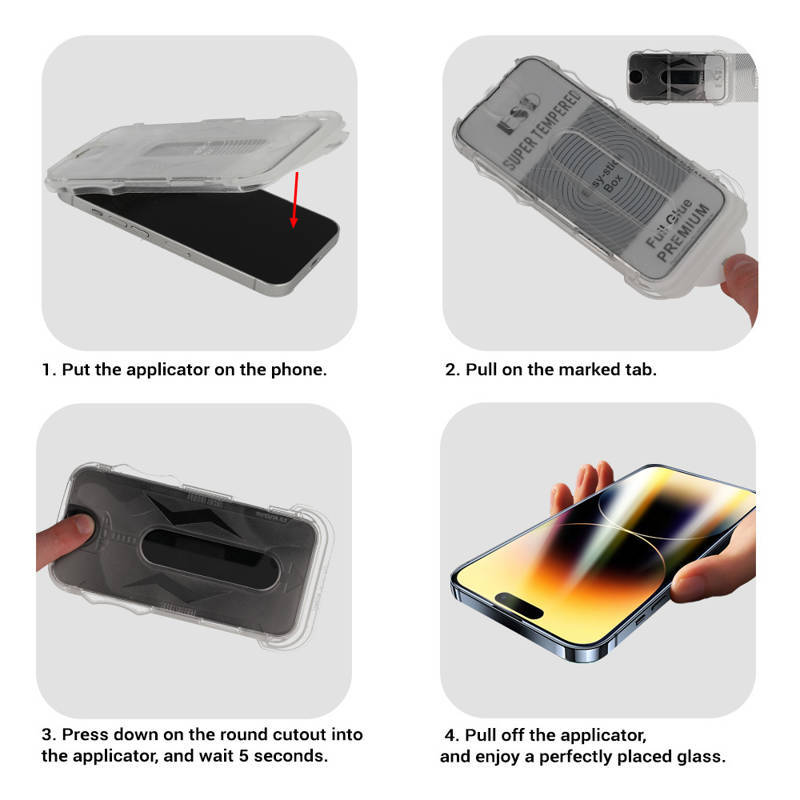 Tempered Glass Full Glue Easy-Stick Box (iPhone 14 Pro Max) black