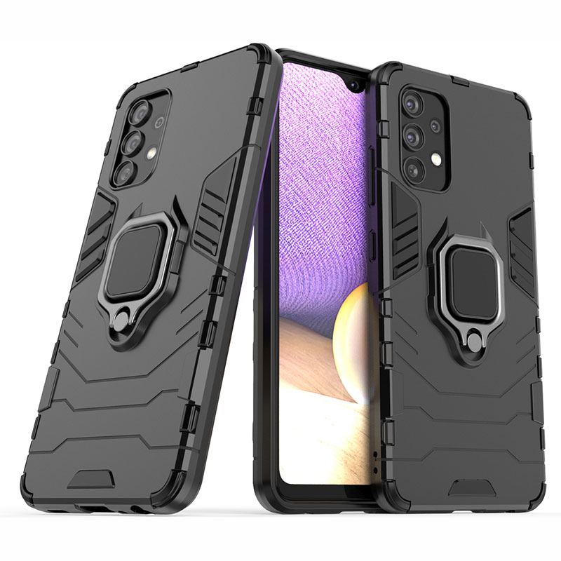 Finger Ring Rugged Case Back Cover (Samsung Galaxy A32 4G) black