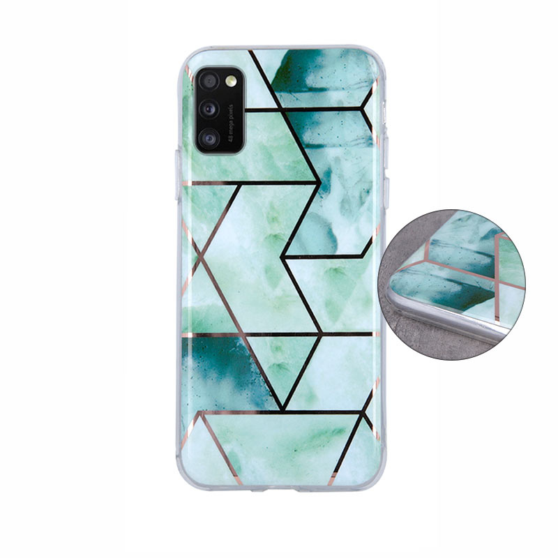 Geometric Marmur Case Back Cover (Samsung Galaxy A41) green